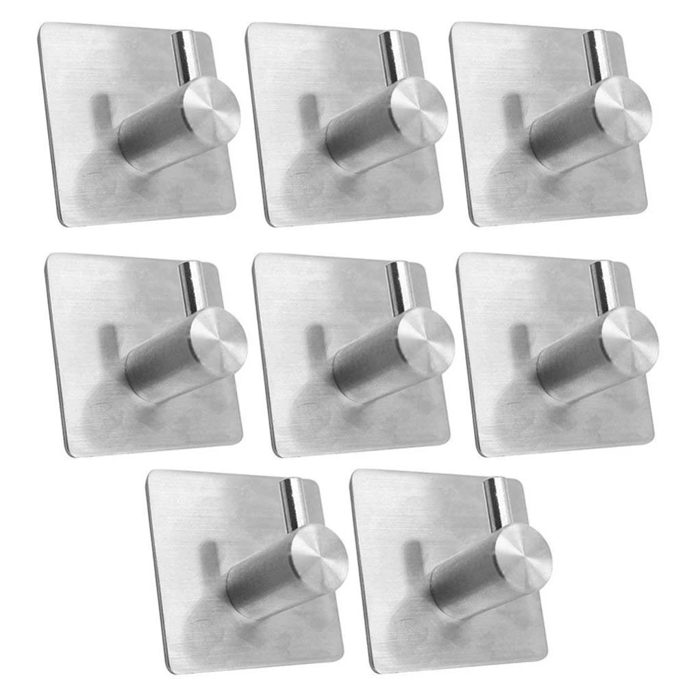 Self Adhesive Hooks Stainless Steel Stick On Hooks, Coat Door Antirust