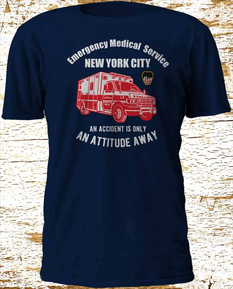 

New Ems Emergency Medical Service York Fire Department 2019 New Fashion T-Shirt Short Sleeve Design Your Own T Shirt