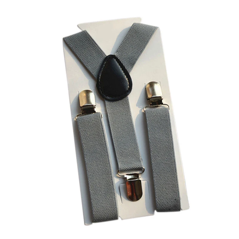 Light Gray 2,5 см заколка для девочек и мальчиков на эластичных подтяжках, Детские аксессуары на подтяжках - Color: Light Gray