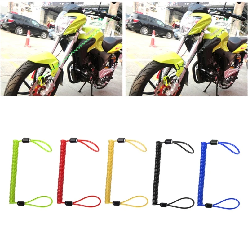 

Hot New 1 Pc 150cm Alarm Disc Lock Security Spring Reminder Cable Motorcycle Bike Scooter 5 Colors High Quality