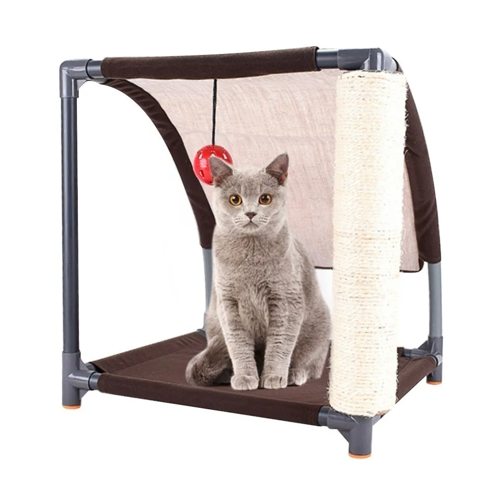 

2018 Cat Scratch Board Furniture Slope Sisal Cat Scratch Climbing Frame Multi-layer Cat Hanging Balls Cat Scratch Training Toy