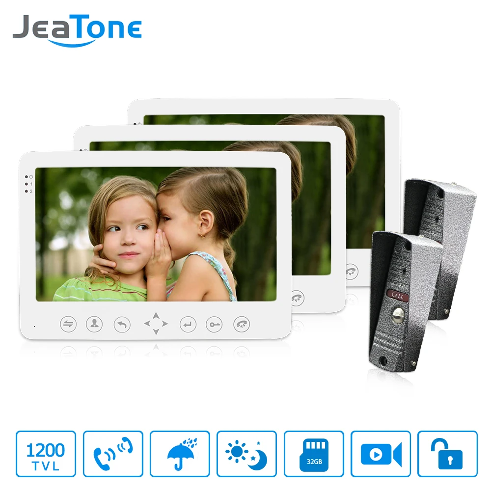 JeaTone 7 inch TFT Monitor With Camera Wired Video Door Phone Intercom system Video intercom for private house IR Night Vision