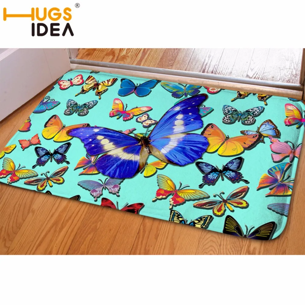 HUGSIDEA пользовательские бабочки дизайнерские Нескользящие 59x40 см прямоугольные напольные ковры для гостиной ванной комнаты коврик для домашнего декора