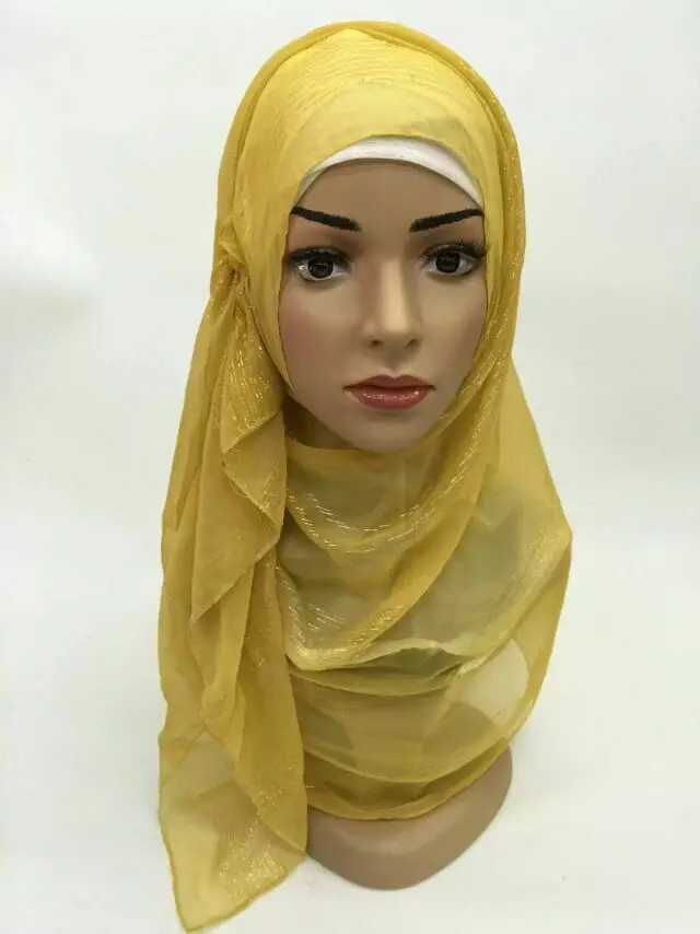 Baumwolle Kopf Hals Brust Abdeckung Tragen Band Mütze Hidschab Islamisch Turban Schön Schal Weiß 