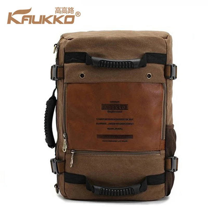 

KAUKKO Hot sale Multifunctional Canvas Backpack large capacity Laptop /travel Rucksack for men and women Versatile Laptop Bag