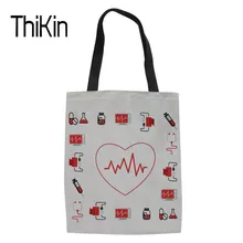 THIKIN Recycel холщовые сумки для шоппинга мультфильм доктор Лен дамы девушки Складные хозяйственные сумки белые женские Экологичные сумки новые