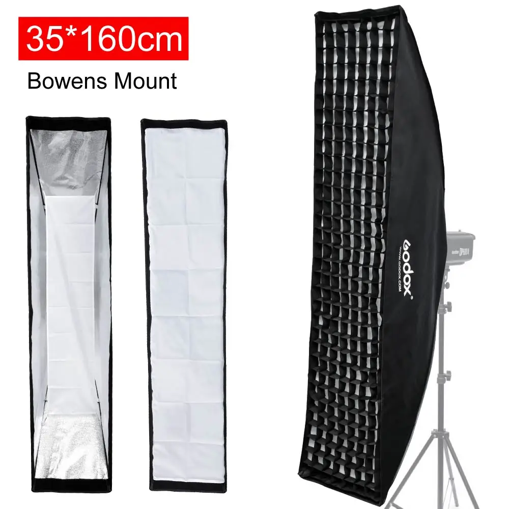 Godox 35 x 160cm / 14" x 63" Honeycomb Grid Softbox for Bowens Studio Flash Strobe Light