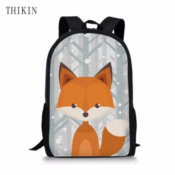 

THIKIN Cute Cartoon Animals Fox Prints School Bags for Boys Primary Backpack for Girl Rabbit Hot Selling Toddler Backpacks