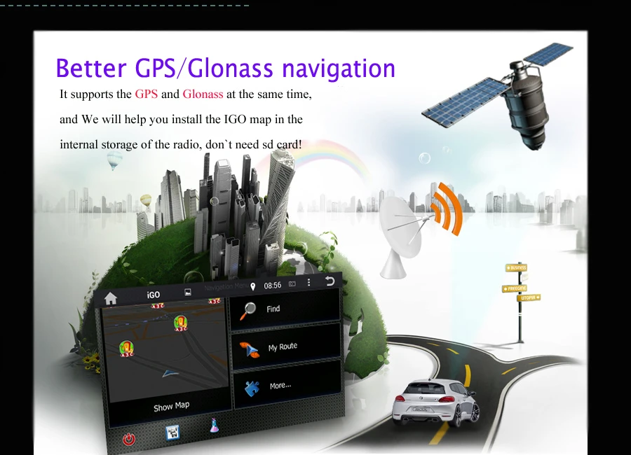 Best HD IPS TDA7851 Android 8.0  4GB +32G +8core Car radio Player  RDS Radio GPS Glonass MapWifi Bluetooth For Toyota PRADO 2014 2015 1
