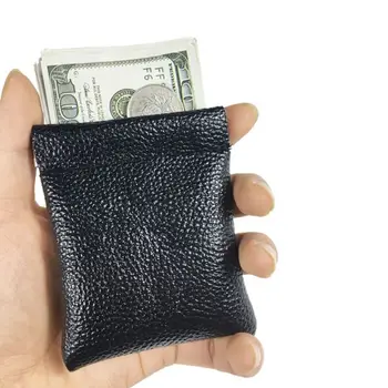 

Soft Men Women Card Coin Key Holder Metal Spring Closure Leather Wallet Pouch Bag Purse Gift New