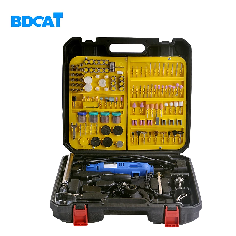 

BDCAT double Electric Dremel Variable Speed Rotary Tool Mini Drill with Flex Shaft and 256pcs Power Tools accessories set