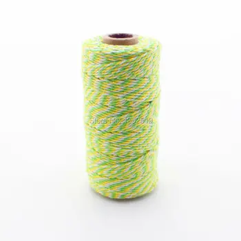 

Free Shipping 5 Spools (110yard/spool) Yellow & green Double Colors Cotton Bakers Twine Pick Your Colors Rope String
