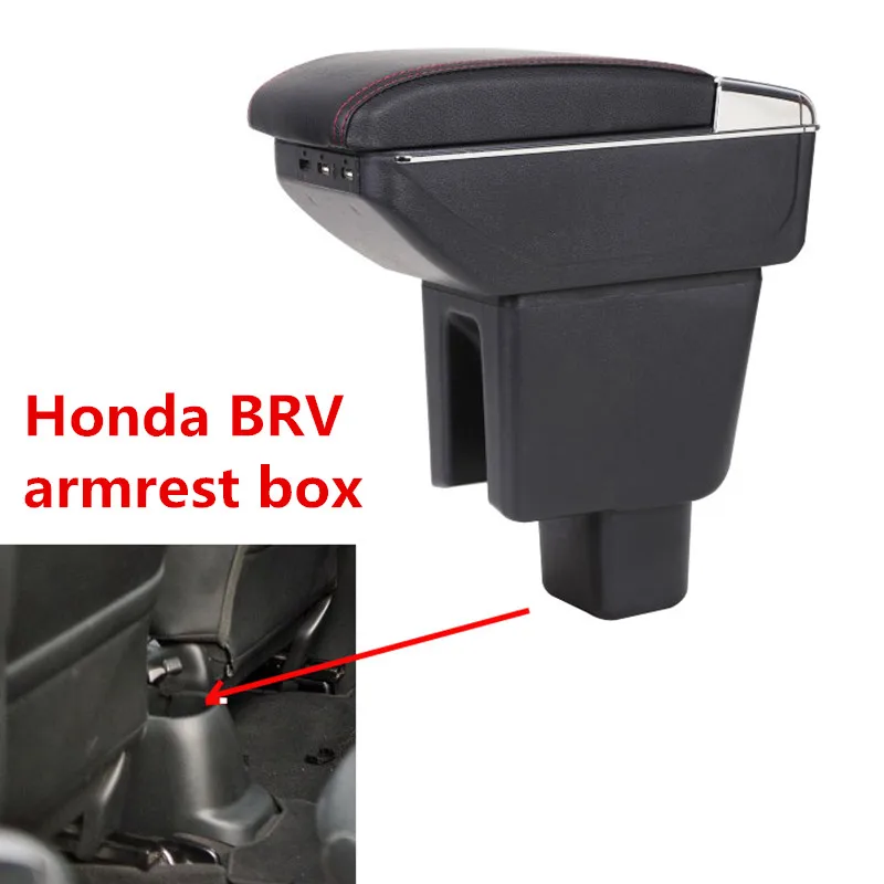 

For Honda BRV honda mobilio BR-V armrest box central Store content Storage box with cup holder ashtray USB interface products