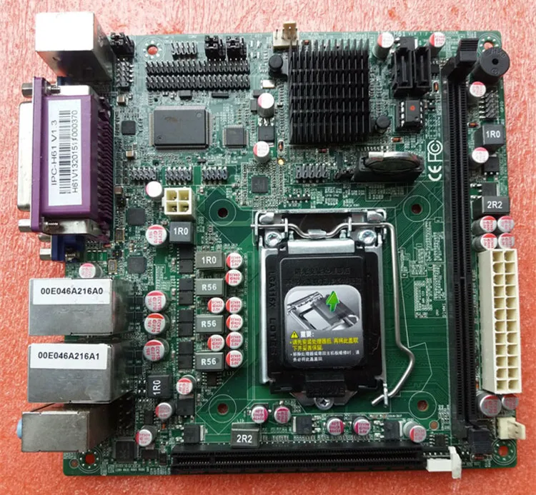 Used,Industrial motherboard ipc H61 mini software routing board 1155
