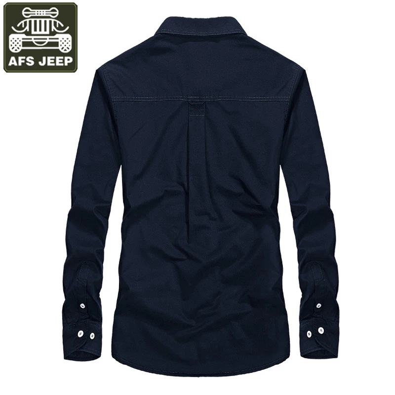 Afs Chaud Camisa Jeep Homme Longues Blue Green Chemise Polaire Sociale Coton Navy Masculina Casual kaki Manches Pur Hommes Chemises Marque army rYzqw4r