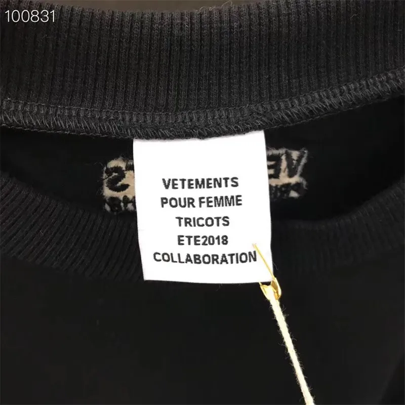 Vetements, футболка для мужчин и женщин, 1:1, высокое качество, красный топ, вышивка, Vetements, футболки, модные, повседневные, Большой тег, Vetements, футболки