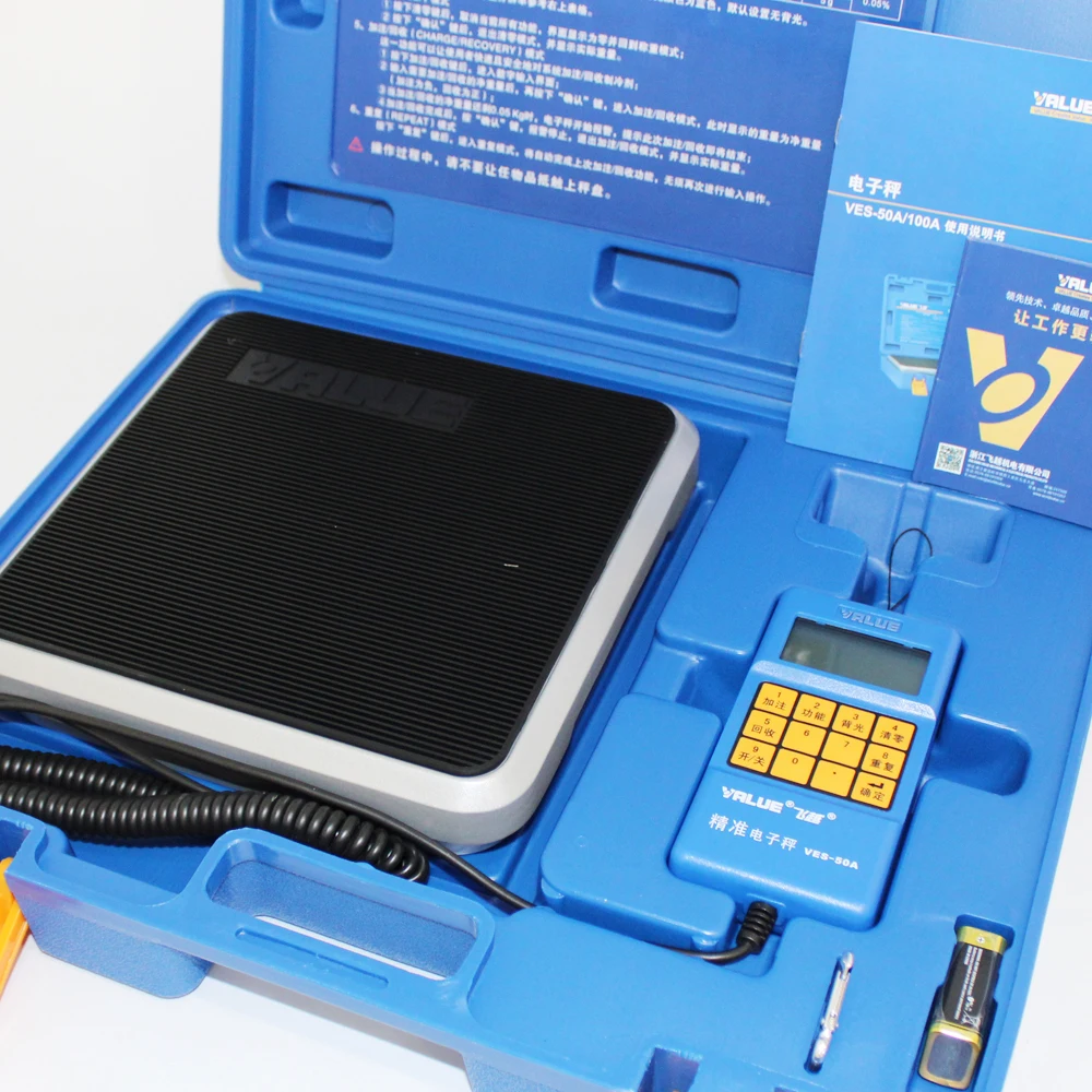 

1PC 9V Electronic scale VES-50A precision of the cold media is called quantitative fluorine balance scale refrigeration tools