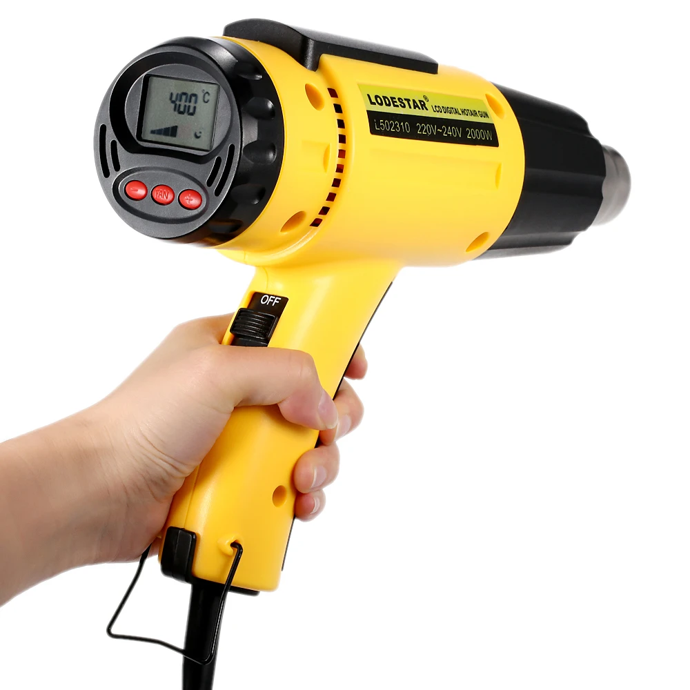

2000W AC220 Digital Electric Hot Air Gun Temperature-controlled Heat IC SMD Soldering Welding Tools Adjustable Quality + Nozzle