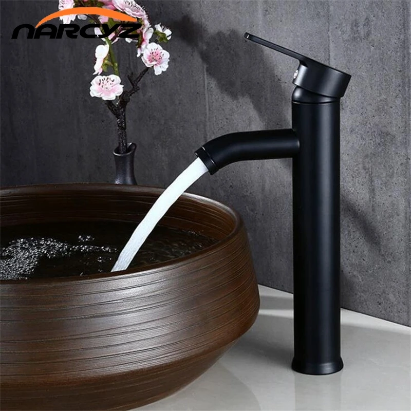 

Free shipping European black/Chrome painted antique basin faucet Bathroom cabinet basin single bathroom hot and cold faucet B567