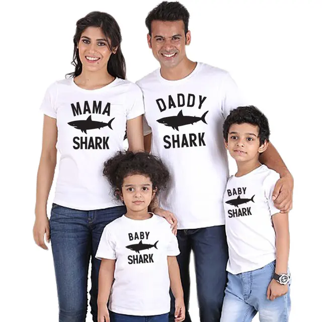 family t shirt daddy mommy baby matching outfits for father mother son ...