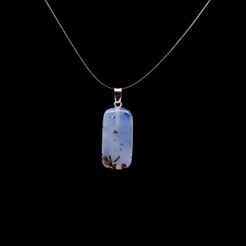 

AAA Nature Square Chalcedony Agate Necklace Pendant Wholesale jewelry stone multi colors Agates Fine Jewelry Yoga Short necklace