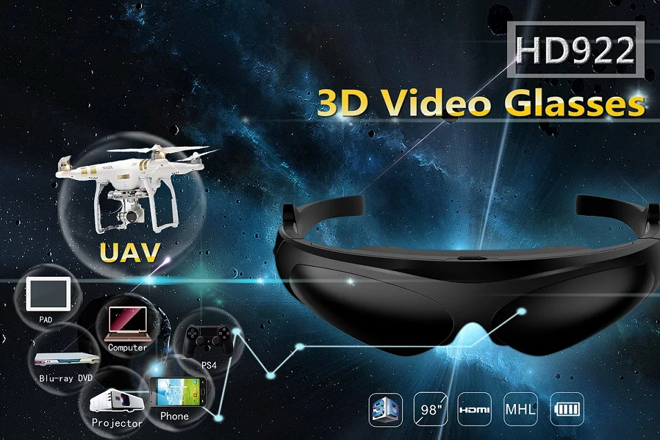 FPV очки 3D видео очки Heaset HDMI интерфейс HD922