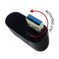 מחשב נייד נתוני צפרדע מיני 3 יציאות USB 2.0 / 3.0 Hub Rotatable מתאם עבור מחשב נייד מחברה הסתובב 270 מעלות חזקה תאימות HUB (5)