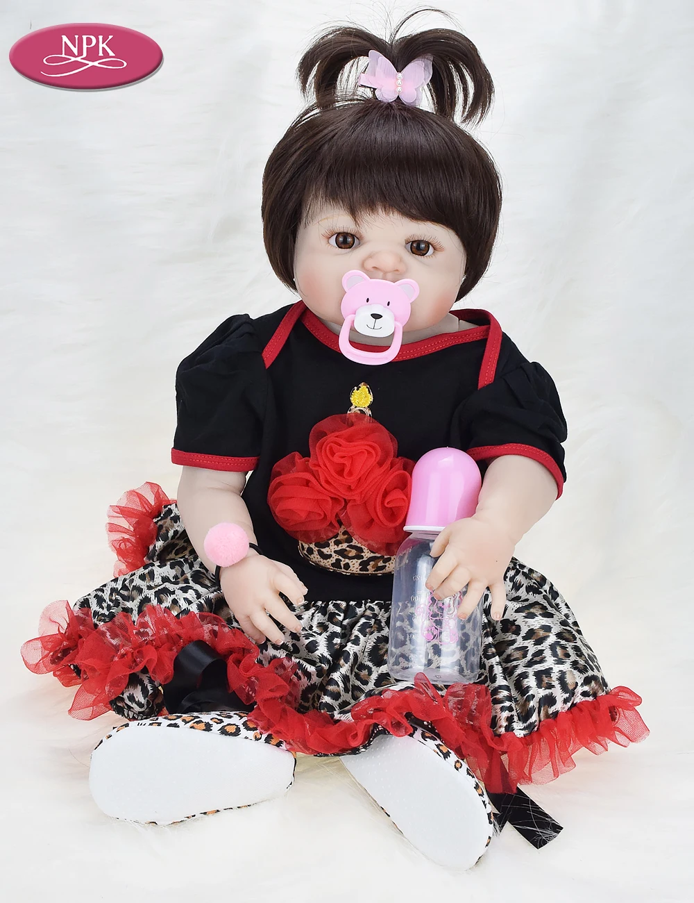 NPK 57CM Full SIlicone Body Girls Reborn Baby Doll Toys Lifelike Princess Newborn Babies Girl Fashion Dolls Bebe Reborn Bonecas (6)