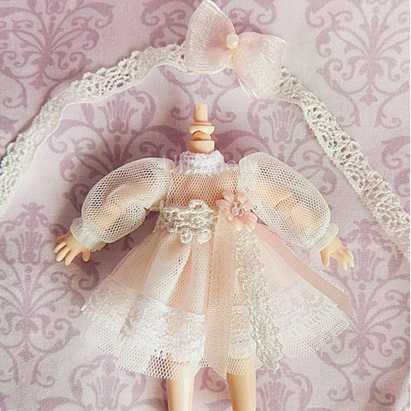 

1 Set Cute OB11 Clothing White Chiffon Dress for Obitsu 11 Doll, 1/12 BJD Doll Clothes Outfits Accessories