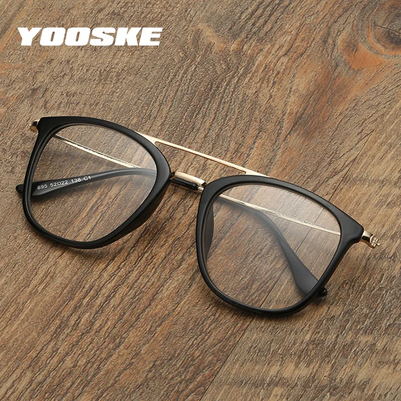 

YOOSKE Optical Glasses Women Men Myopia Eyeglasses Frames Fashion Metal Spectacles Transparent Eyewear