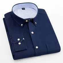 Новое поступление, Оксфордские мужские рубашки, брендовые, свободные, обычный крой, рубашки, одноцветные, хлопковые, офисные, отложной воротник, платье на пуговицах, белые топы