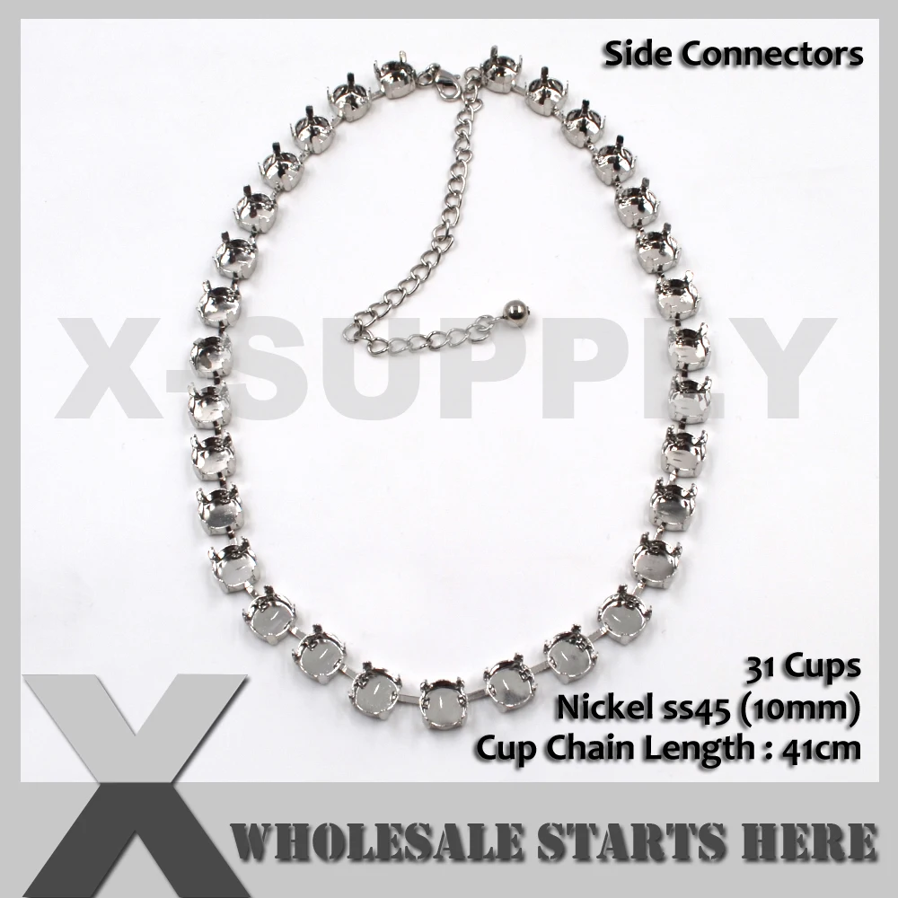 SS38(8 мм) пустой теннисный браслет ожерелье чашка цепь для украшения ювелирных изделий, без кристаллов/смешанные 50 шт, чтобы получить 14% скидка