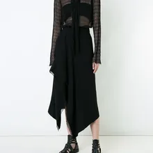 Длинная стандартная юбка высокого качества, Женская юбка с кисточками и разрезом, Модная элегантная однотонная осенне-Весенняя Новинка, женская