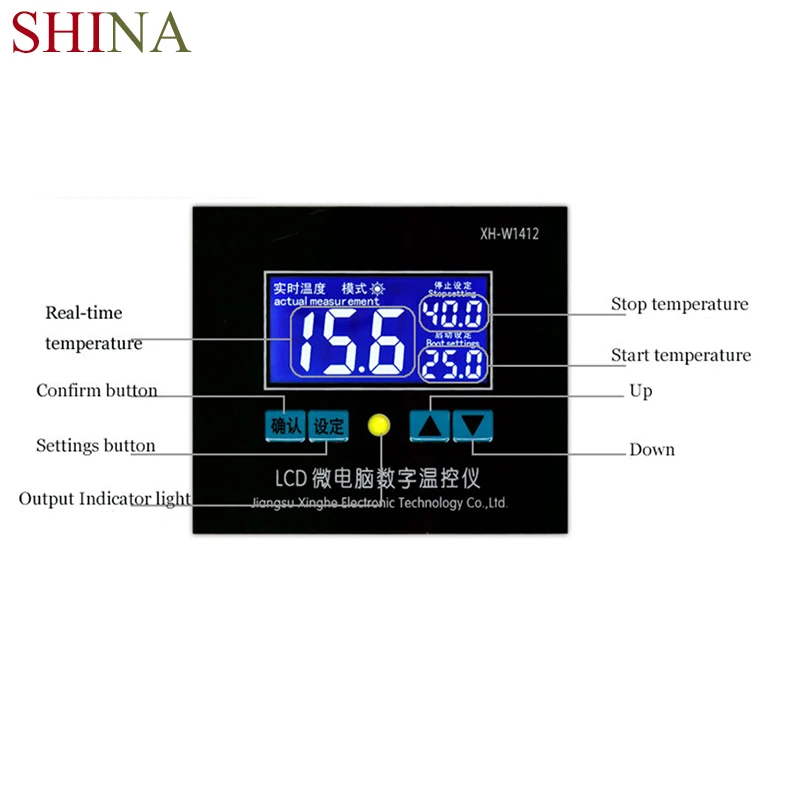 

SHINA Digital Thermostat 12V 220V LCD Temperature Controller Regulator For Incubator Termostat With Waterproof Probe