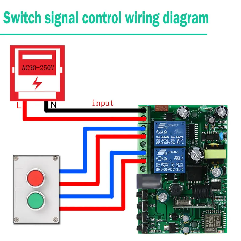 2 банды Wifi переключатель 7-36V 90 V-250 V 433 MHz 10A реле DIY умный дом модули беспроводной приемник работает с Alexa