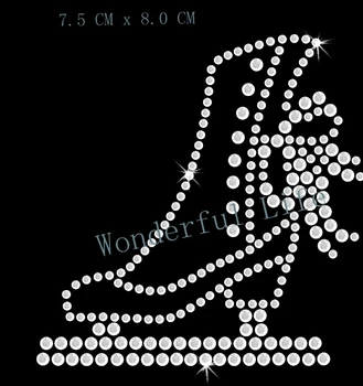 

New product free shipping Cheap Price skating shoes Rhinestone Iron On Transfer Design Hotfix image
