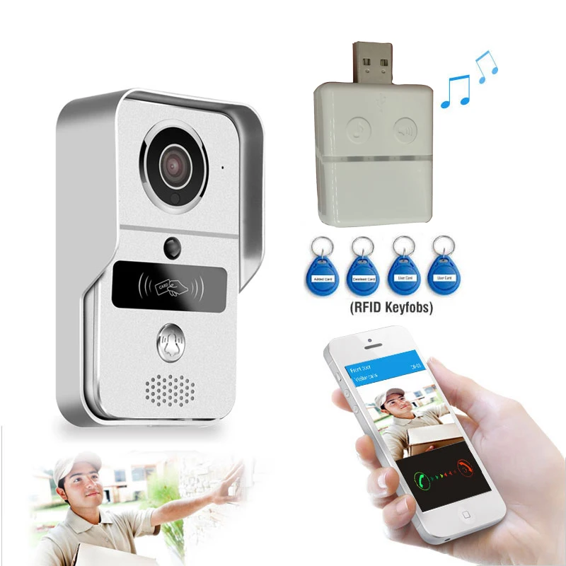 Wifi система внутренней связи IP видео дверной телефон беспроводной wifi дверной звонок с HD камерой звонок на android/ios Телефон/планшет
