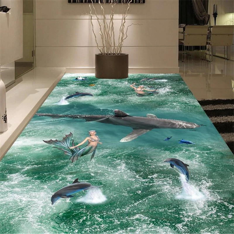 Большой 3d Пол wellyu для пляжа гостиной шопинга развлечения|papel de parede|de paredetile painting |