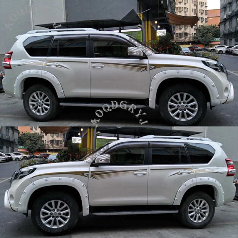 Заводской стиль автомобиля Unpinted Fender вспышки арки колеса бровей Крышка для Toyota Land Cruiser Prado fj150- Автомобиль Стайлинг 6 шт