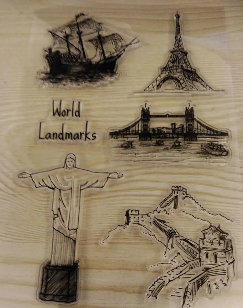 

Clear Stamp for Scrapbooking Eiffel Tower Buliding Transparent Silicone Rubber DIY Photo Album Decoration