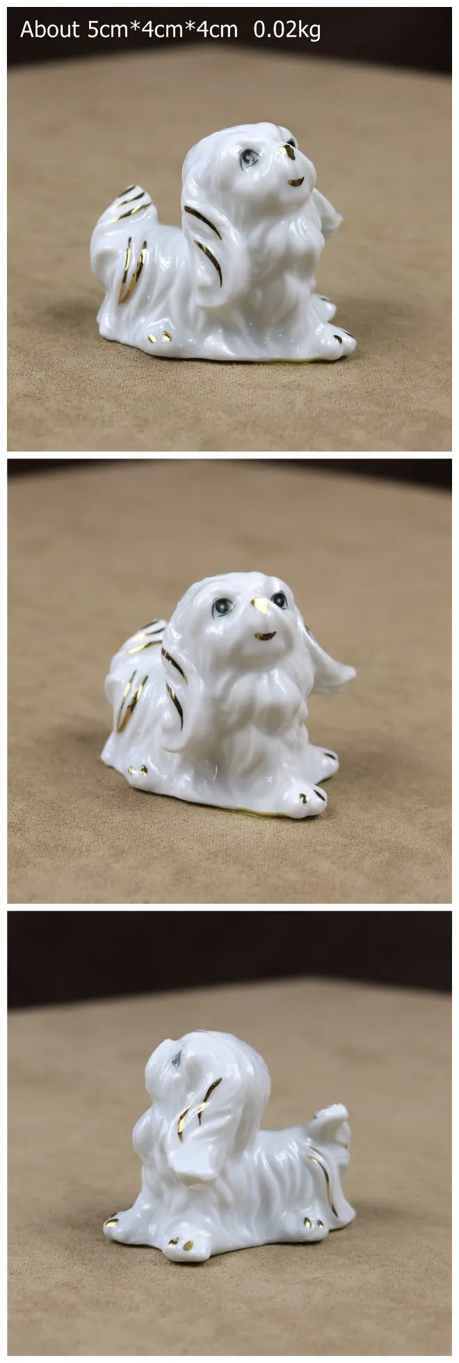 Керамика тцу собака миниатюрный фарфор болонка фигурка собачки; домашние питомцы Скульптура орнамент для домашний декор и коллекция произведений искусства