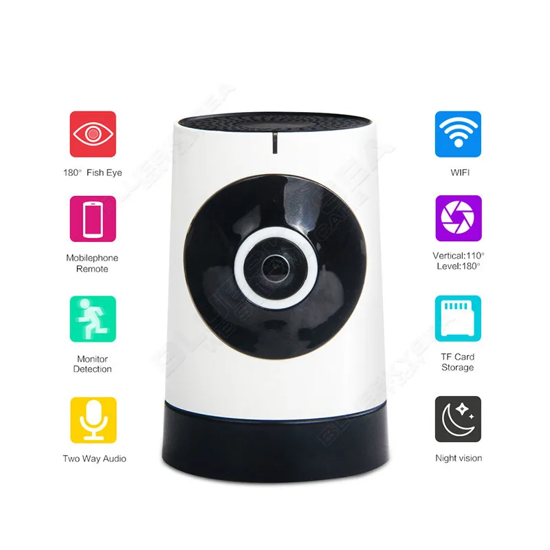 

WIFI Wireless IP Camera Wireless 180 degree Mini IP Camera 720P HD IR-Cut Webcam Night Vision Baby Monitor Wifi CCTV Camera Moti