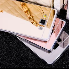 Espelho de luxo caso tpu macio para samsung galaxy a8 a7 a5 grand prime g530 g530h g530f g5308w g531h g531f ouro silicon voltar cobrir