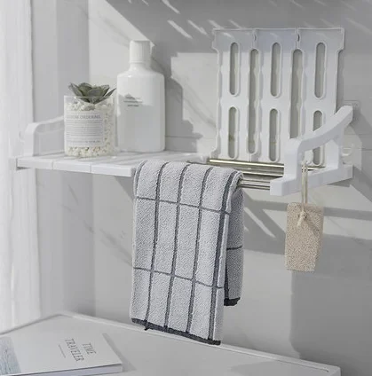 

Punch-Free Bathroom Shelf Suction Cup Seamless Multi-Function Wall-Mounted Bathroom Kitchen Storage Rack Towel Placement ZM122