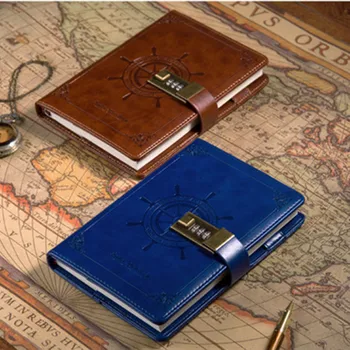 

Handy Travelers Notebook A5 Leather notebook notepad with lock Sailor Sailing Theme the Office Notebooks and Journals Supplies