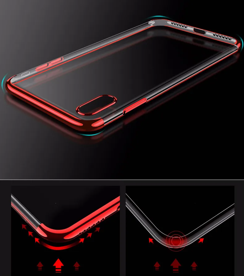 Новый телефон чехол для IPhone 6 7 6S 8 Plus ультра тонкий X XS XR MAX гальванический ТПУ анти