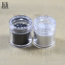Модные ногти 1 бутылка 10 г черный/белый цвета 3D Блестящий акриловый лак сахар блестит порошок пыль Советы Дизайн ногтей украшения JI26/48