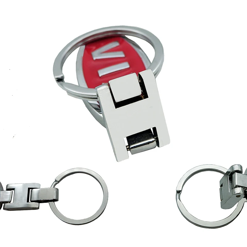 Fashoin Metal+Leather Car Keychain Key Chain Auto Key Ring Keyring For KIA Cerato Sportage R K2