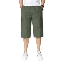 Мужские повседневные укороченные брюки Модные свободные облегающие comoft уличная Мужская одежда для отдыха армейский зеленый черный хаки хлопковые брюки капри мужские