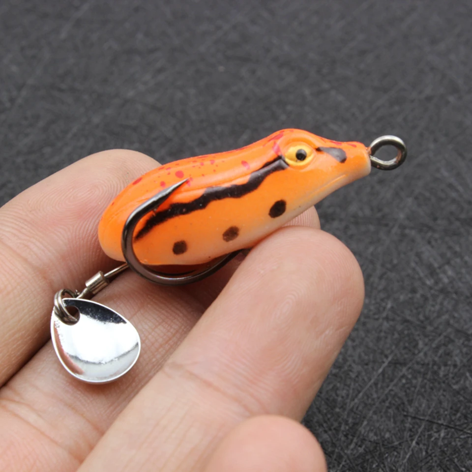  5PCS 3.5cm 4.8g Fishing Lure Frog Swim Bait Soft Lure Frog Artificial Silicon fishing tackle treble